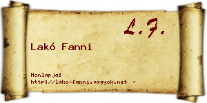 Lakó Fanni névjegykártya