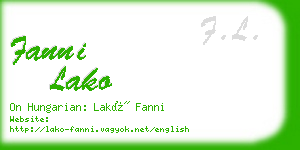 fanni lako business card